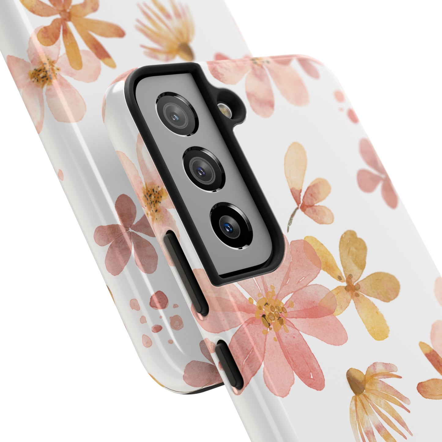 Tough Phone Case — Pink & Gold Blossom Protective Cover