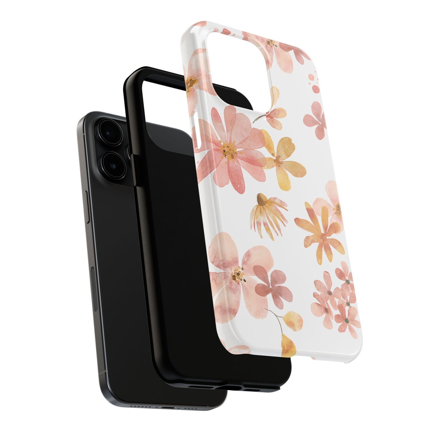 Tough Phone Case — Pink & Gold Blossom Protective Cover