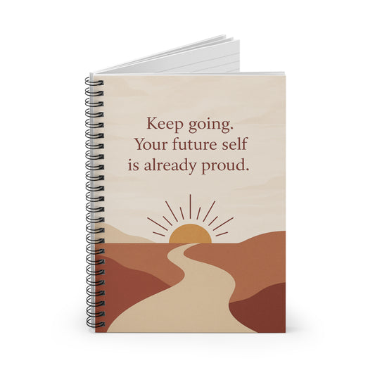 Inspirational Spiral Notebook - Keep Going, Motivational Journal for Students, Self-Help, Goal Setting, Gift for Graduates, Birthday