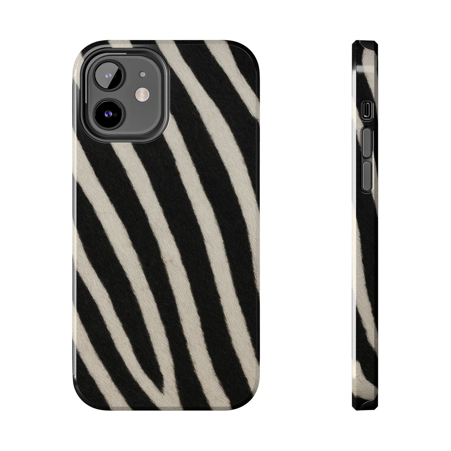 Tough Phone Case —Zebra Stripe, Black & White Animal Print