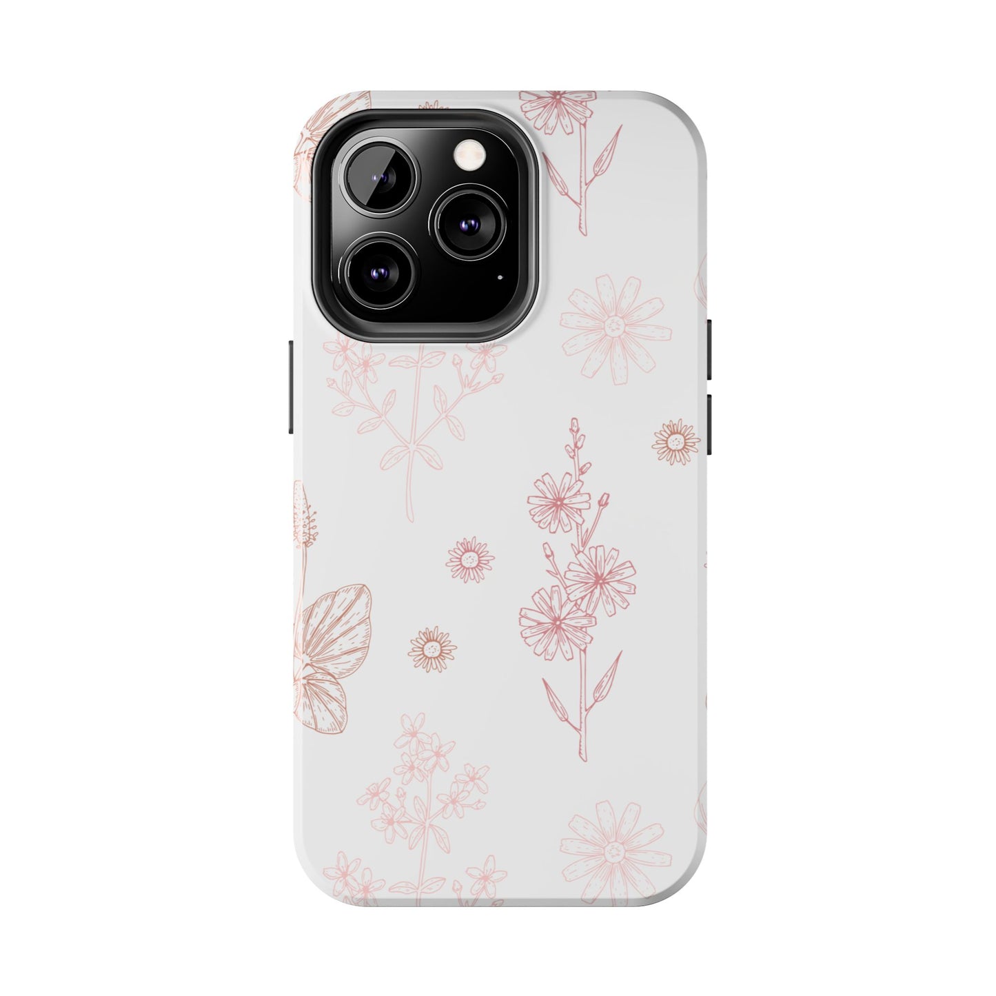 Tough Phone Case — Delicate Pink Wildflower Pattern