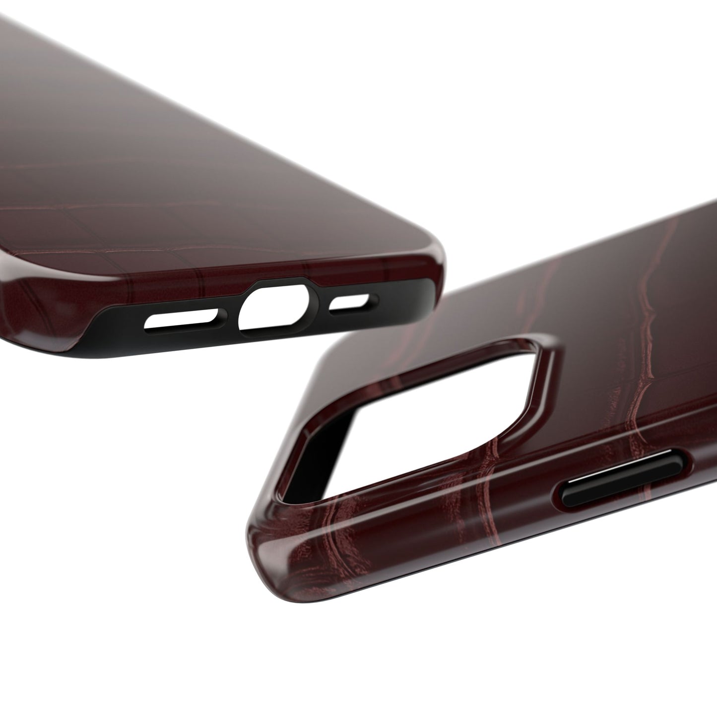 Tough Phone Case — Burgundy, Croc-Embossed