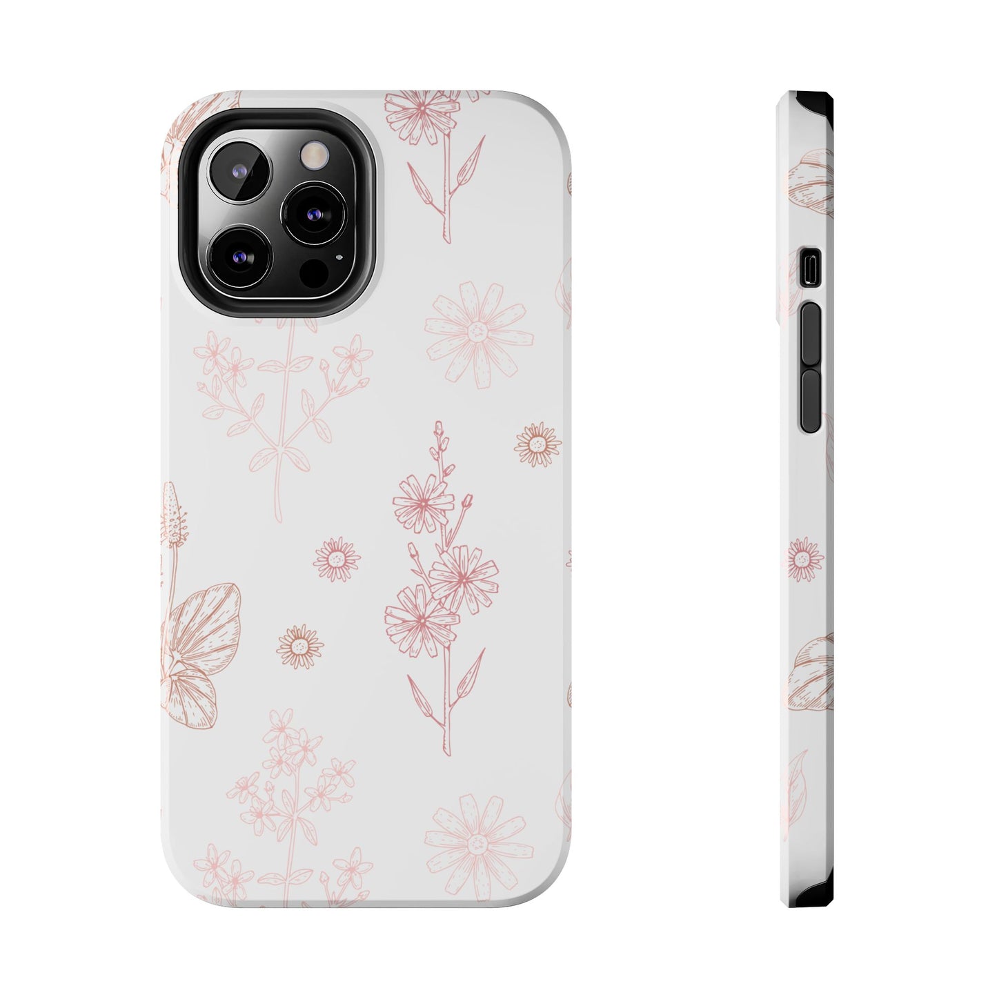 Tough Phone Case — Delicate Pink Wildflower Pattern
