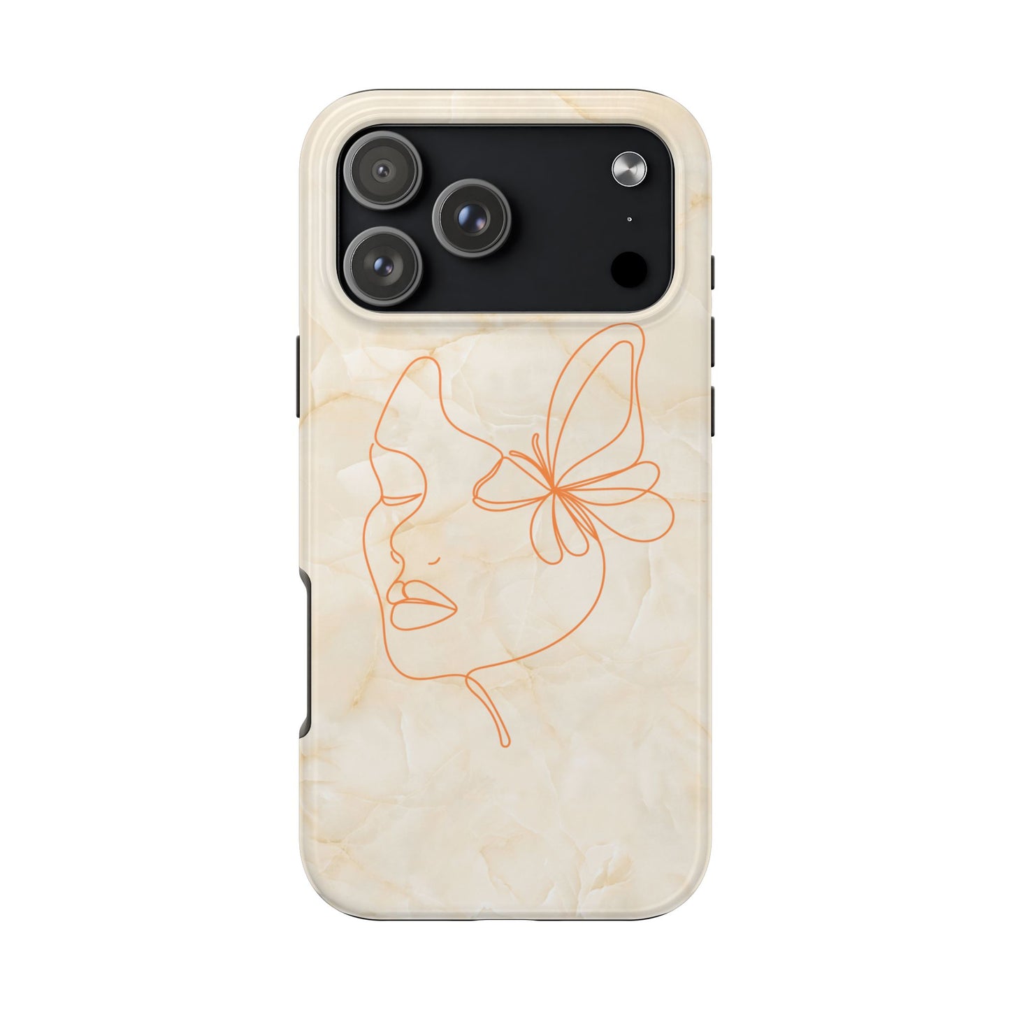 Tough Phone Case —  Marble Line Art, Minimal Elegant