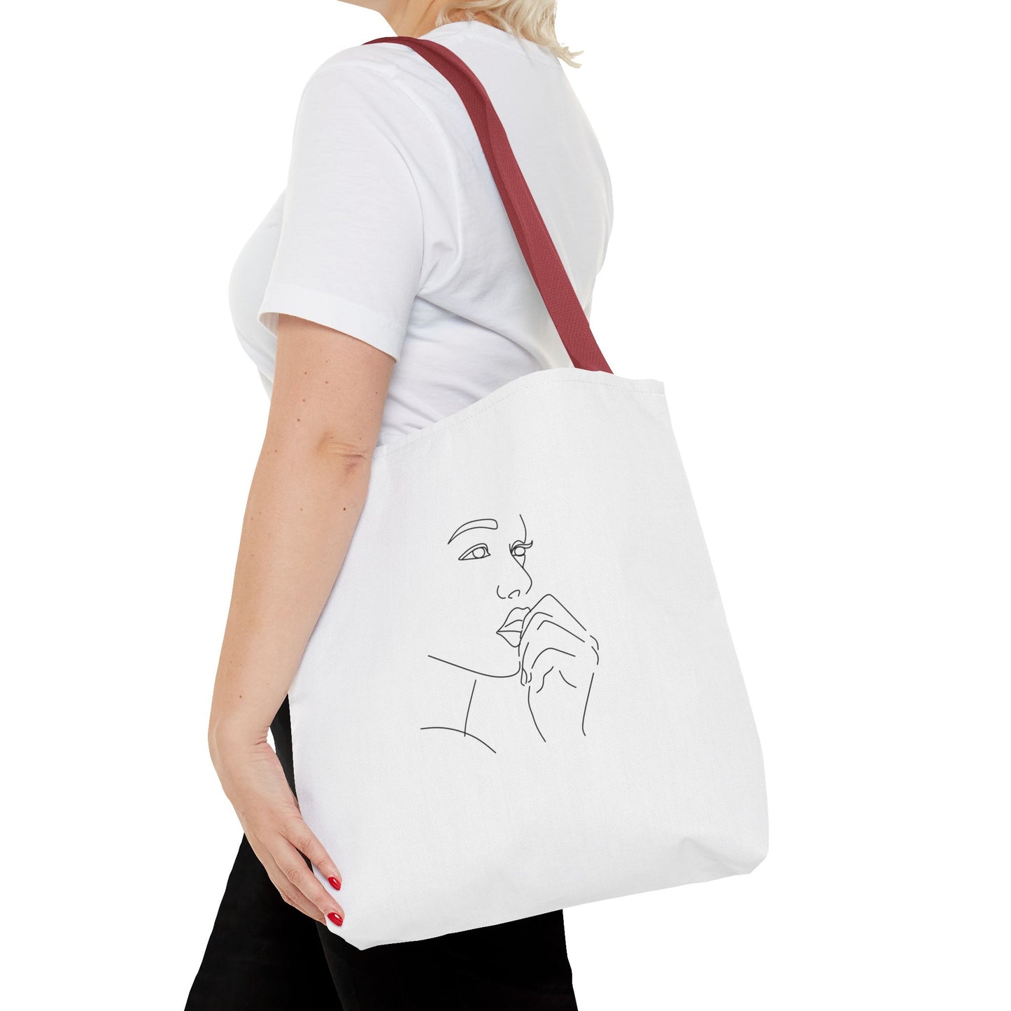 Elegant Line Art Tote Bag, Carryall
