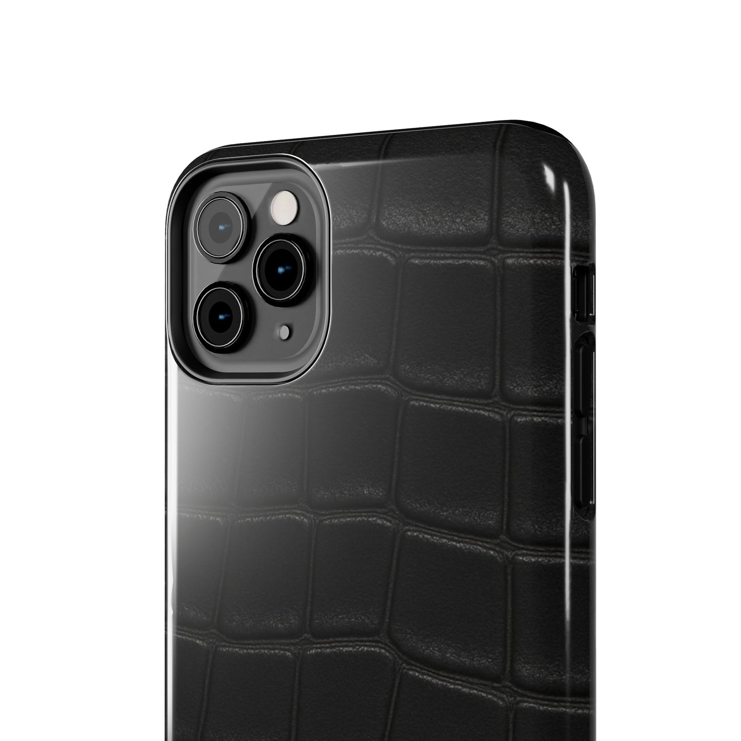 Tough Phone Case – Black Croc Texture