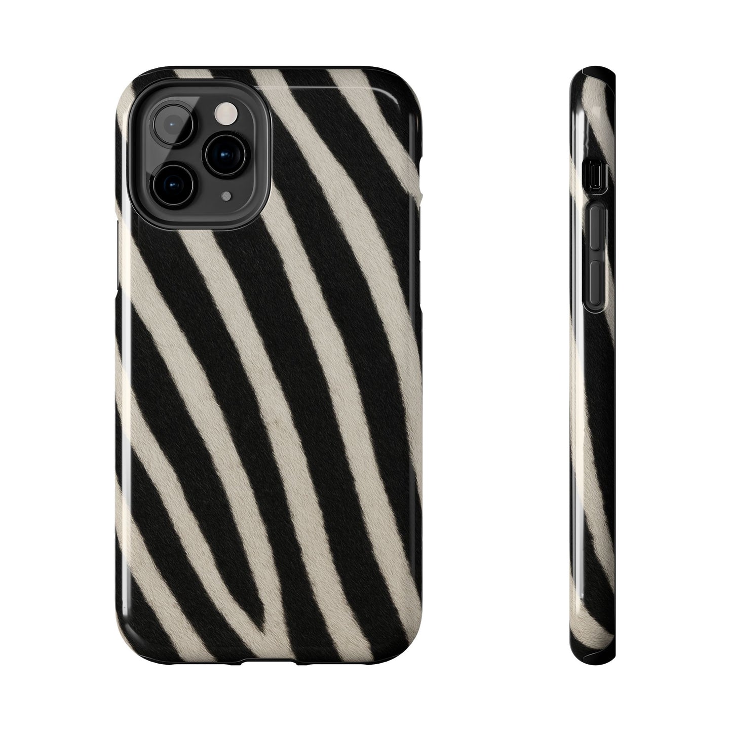 Tough Phone Case —Zebra Stripe, Black & White Animal Print