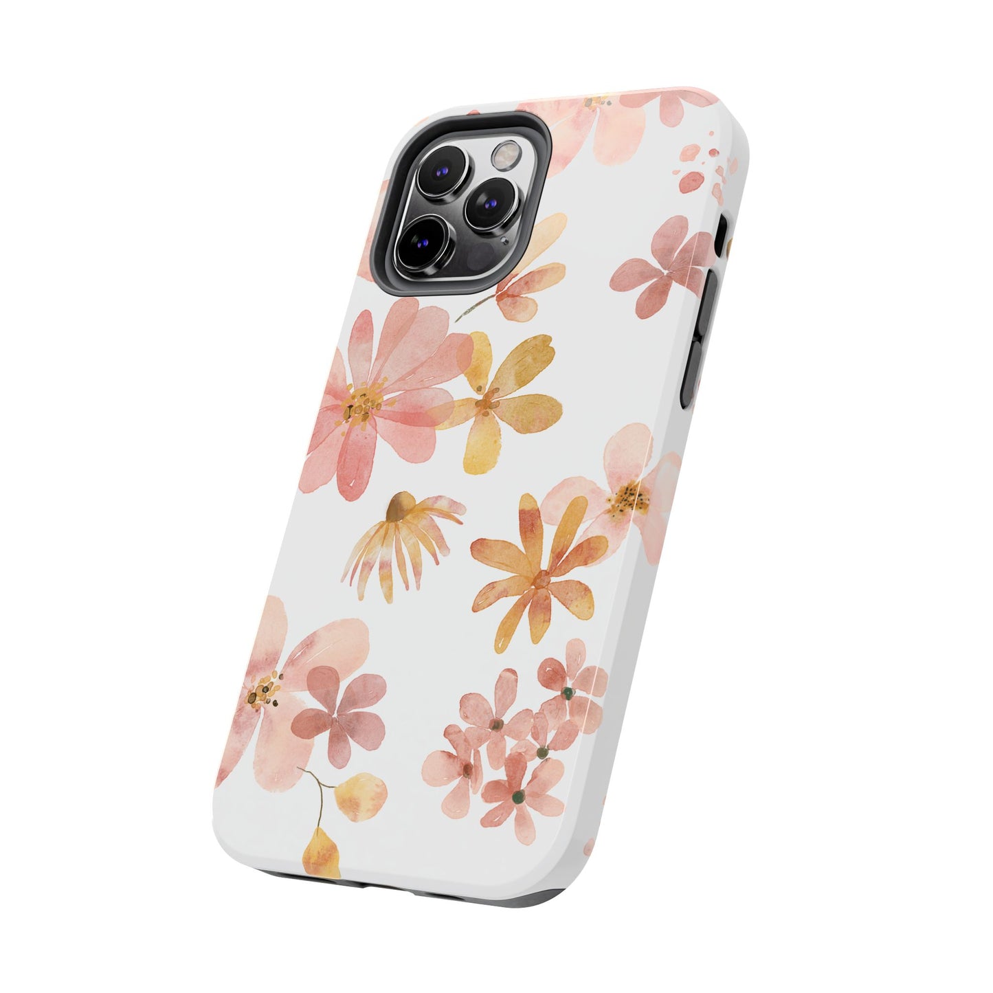 Tough Phone Case — Pink & Gold Blossom Protective Cover