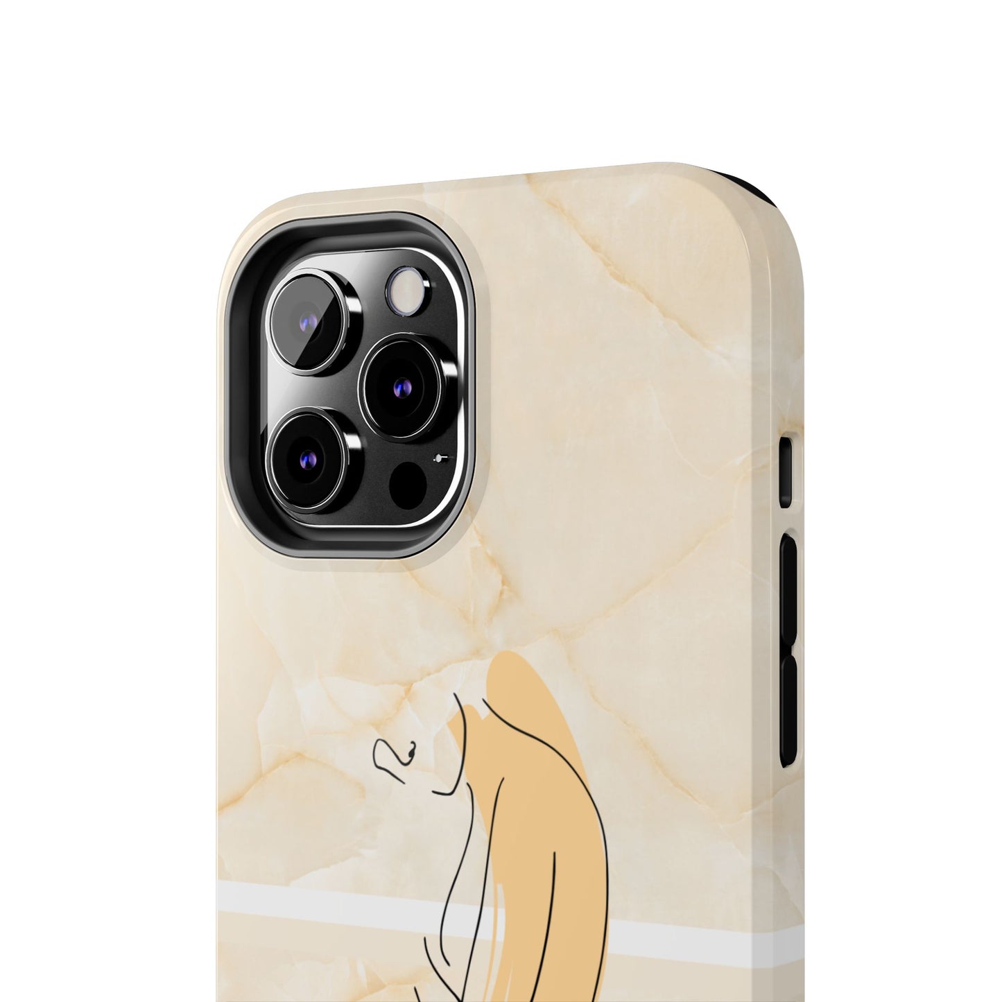 Tough Phone Case — Marble Minimalist Line Art