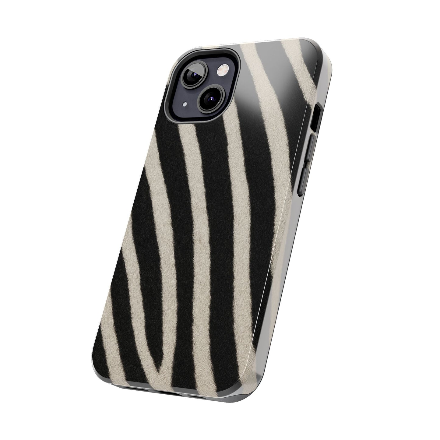 Tough Phone Case —Zebra Stripe, Black & White Animal Print