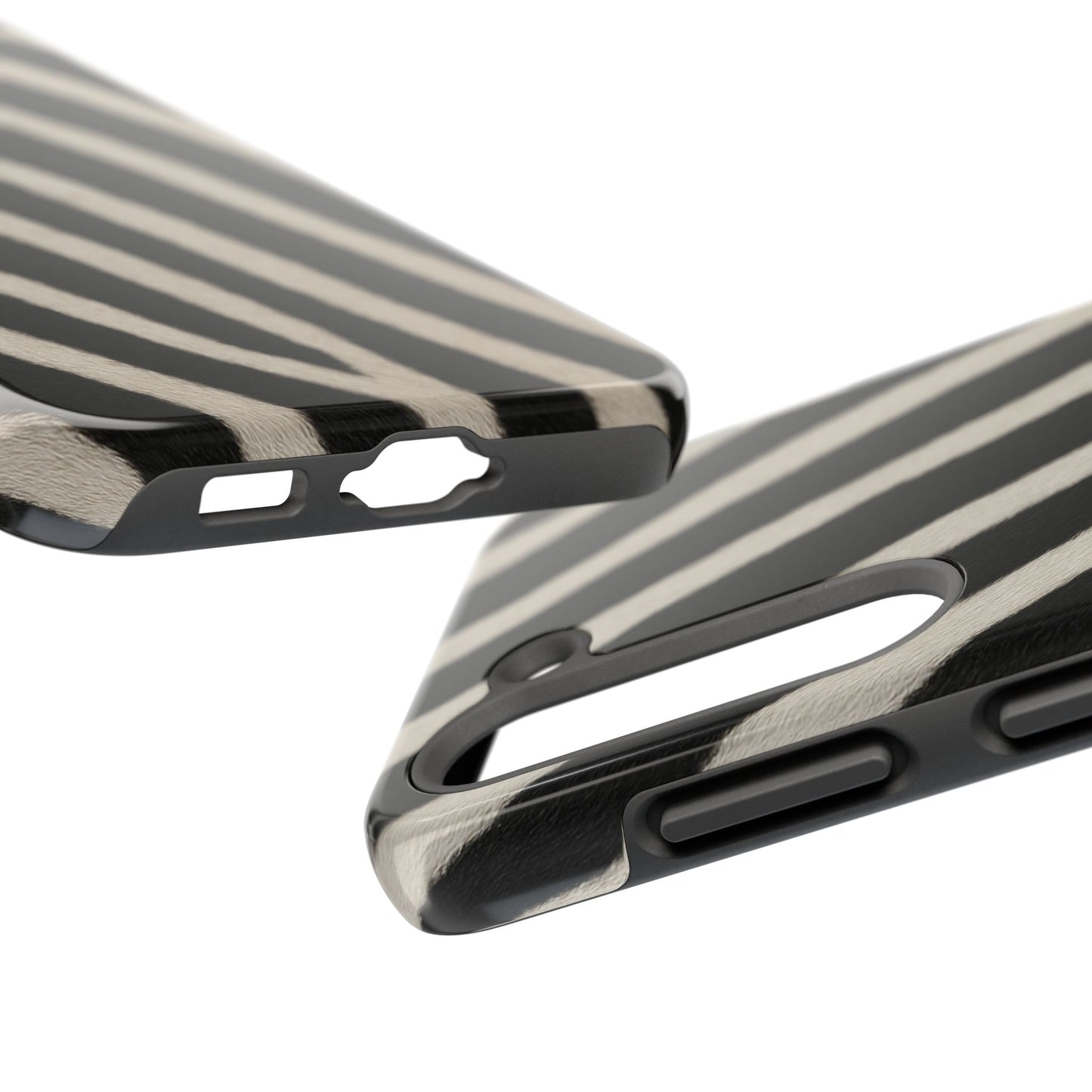 Tough Phone Case —Zebra Stripe, Black & White Animal Print