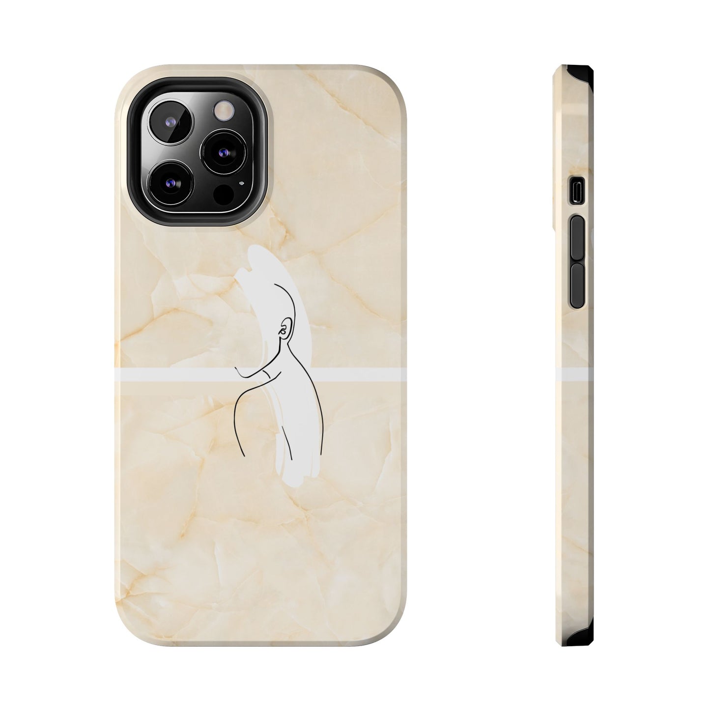 Tough Phone Case — Marble Minimalist Line Art