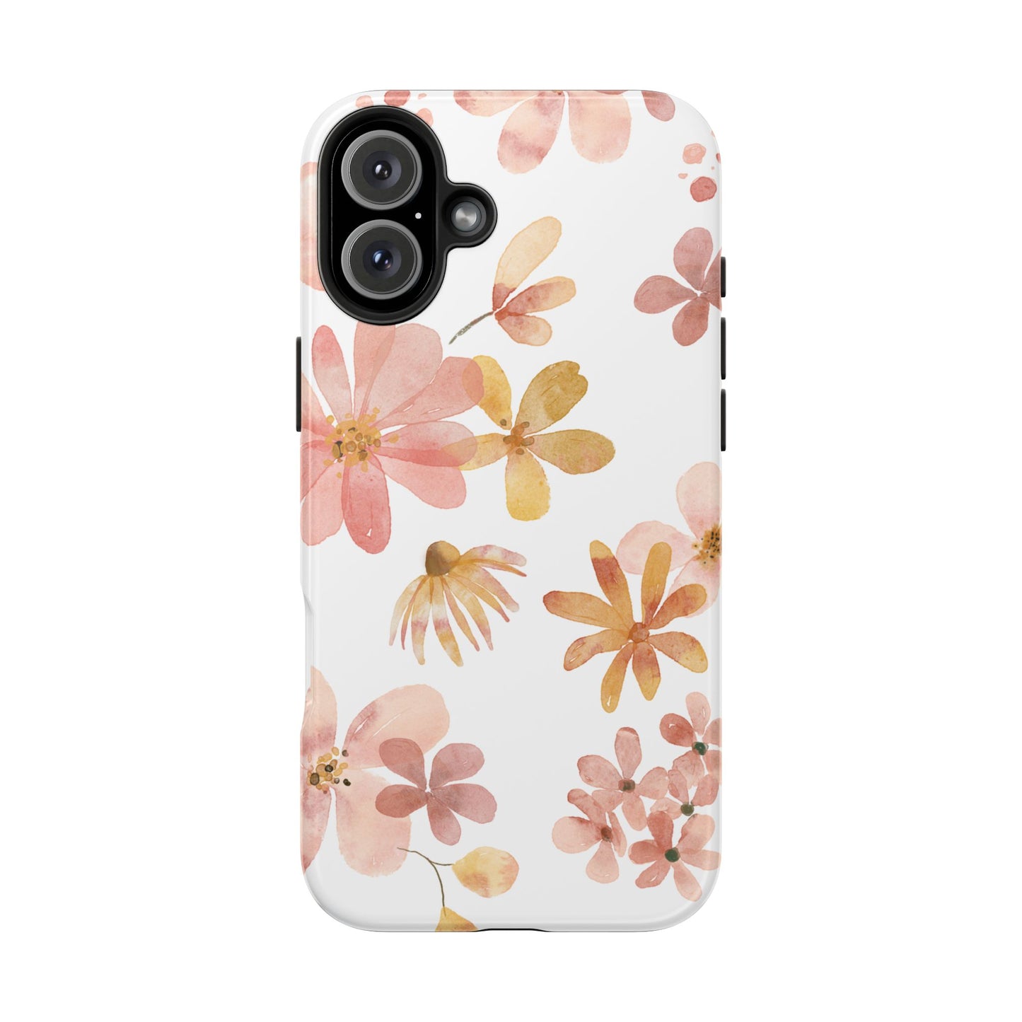 Tough Phone Case — Pink & Gold Blossom Protective Cover