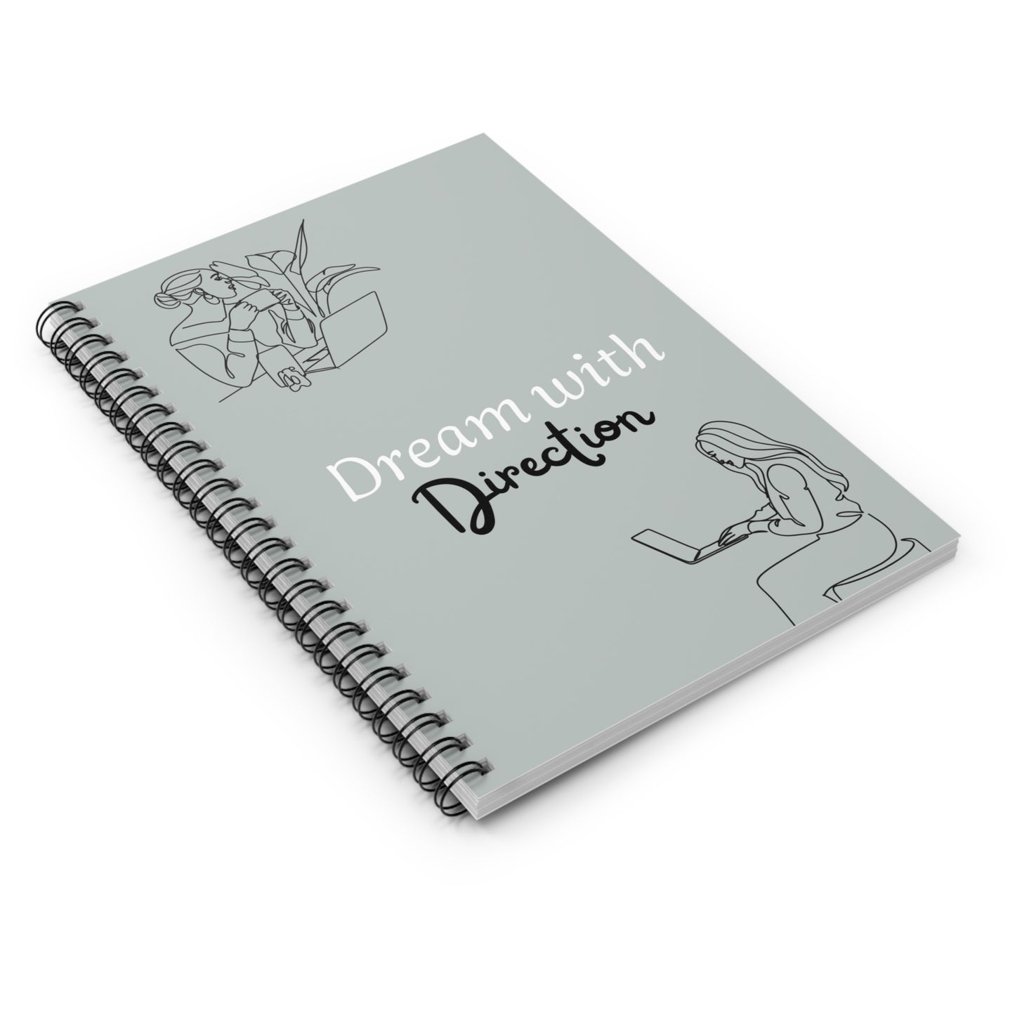 Dream with Direction Spiral Notebook - Inspiring Journal for Students, Creative Writing, Organization, Self-Improvement, Gift for Her