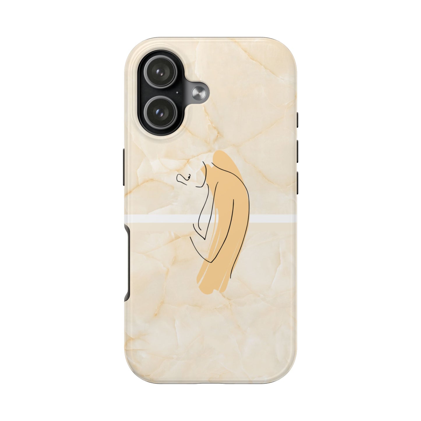 Tough Phone Case — Marble Minimalist Line Art
