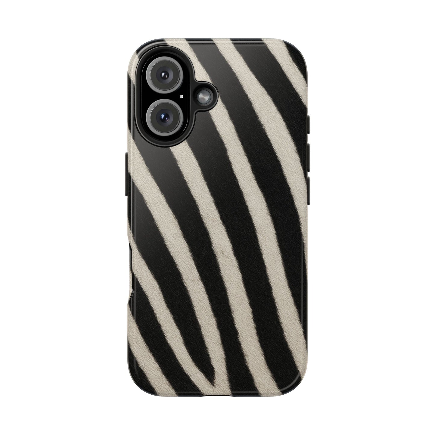 Tough Phone Case —Zebra Stripe, Black & White Animal Print