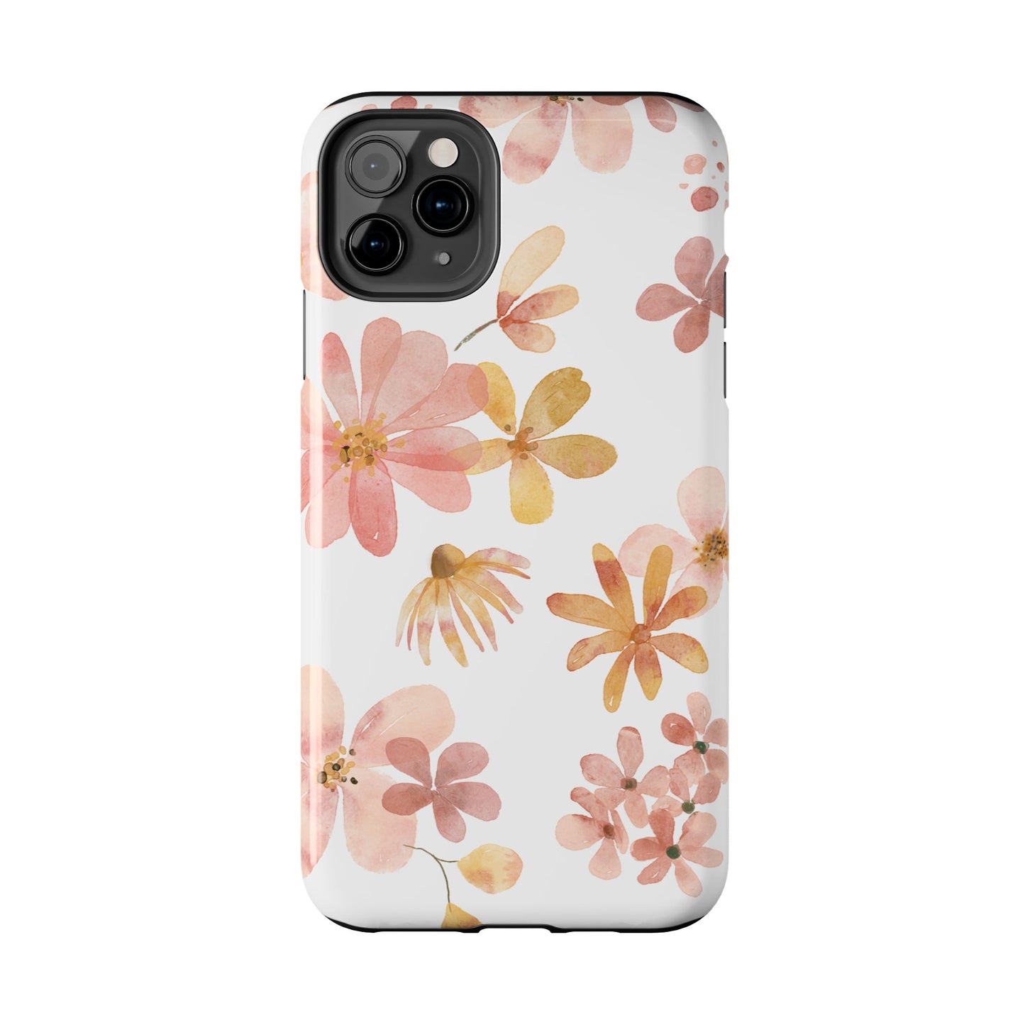 Tough Phone Case — Pink & Gold Blossom Protective Cover