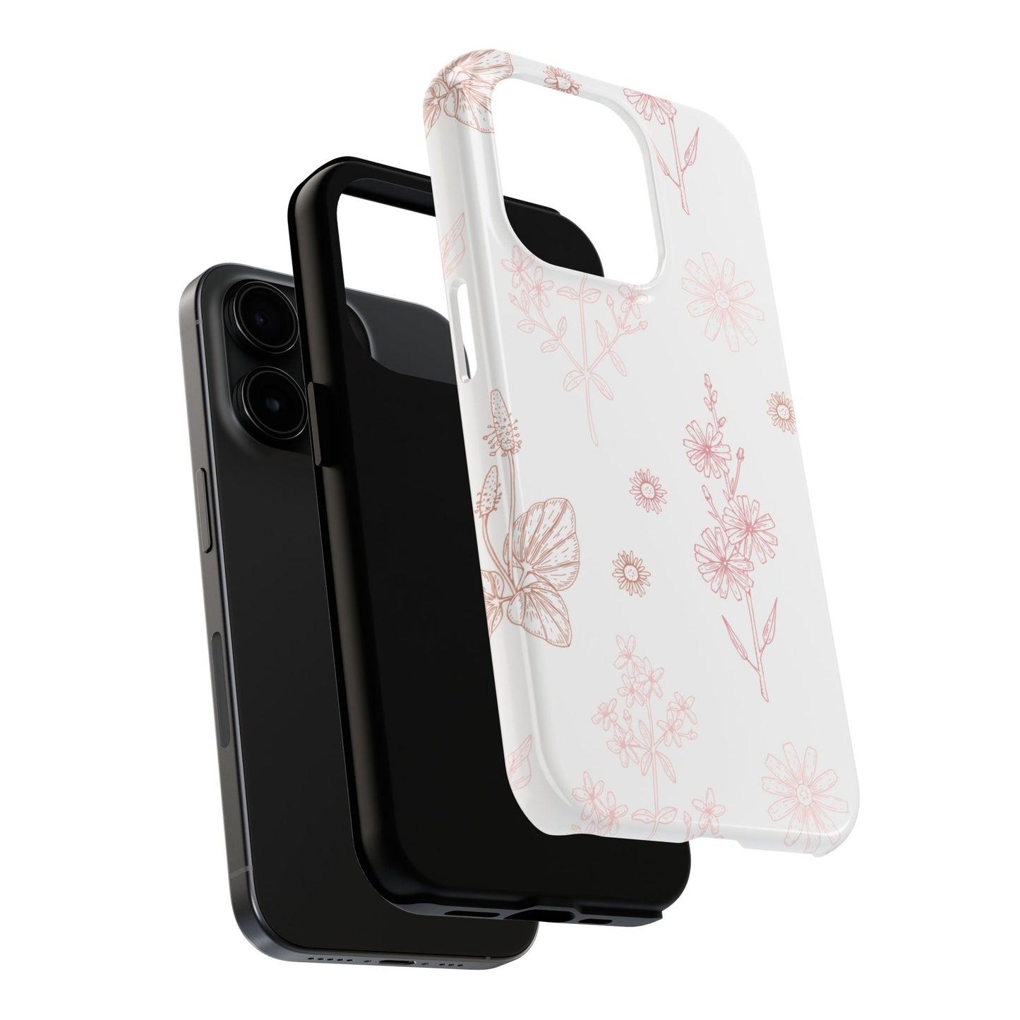 Tough Phone Case — Delicate Pink Wildflower Pattern