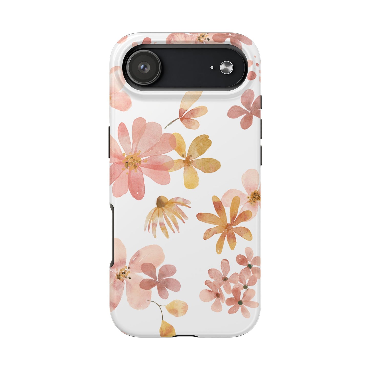 Tough Phone Case — Pink & Gold Blossom Protective Cover