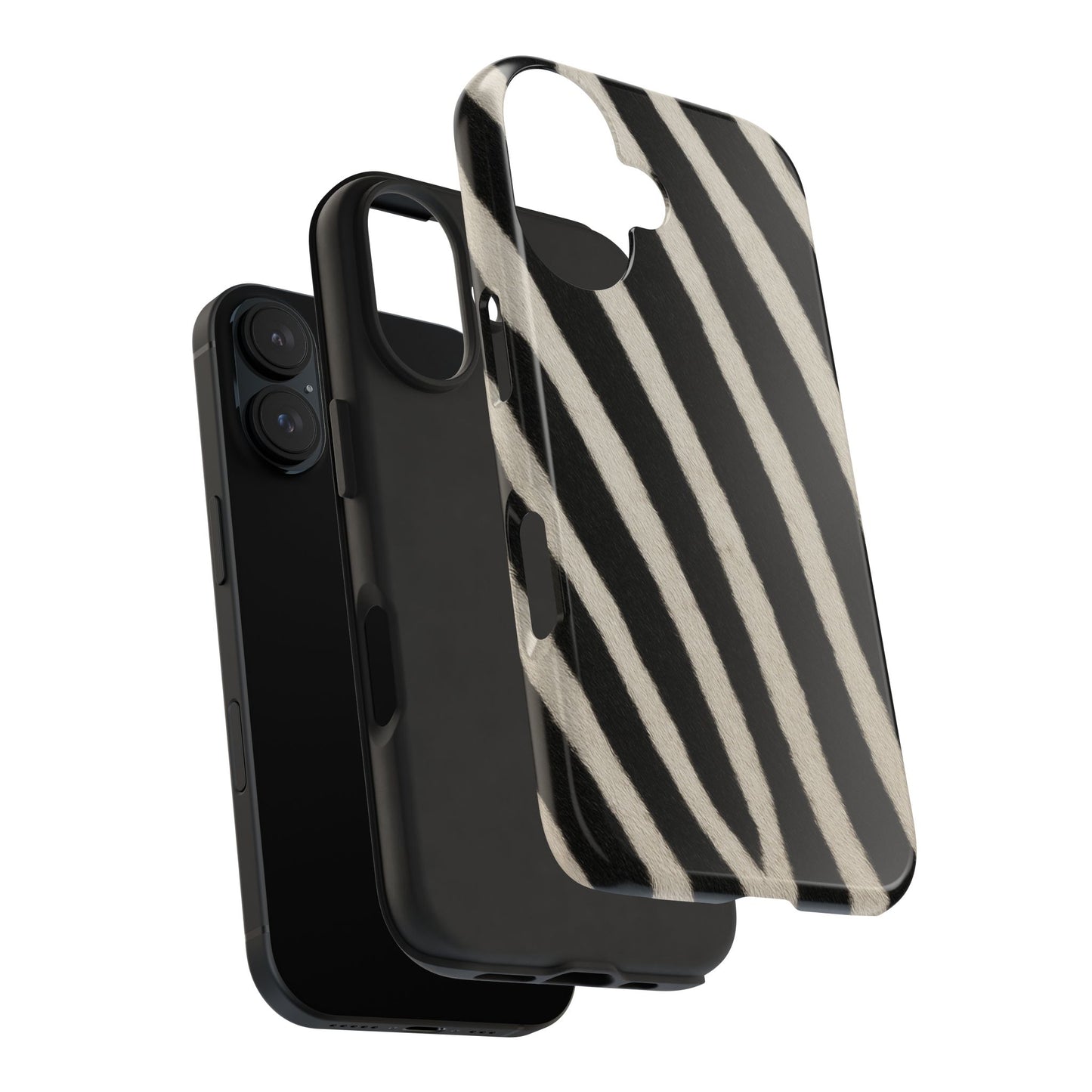 Tough Phone Case —Zebra Stripe, Black & White Animal Print