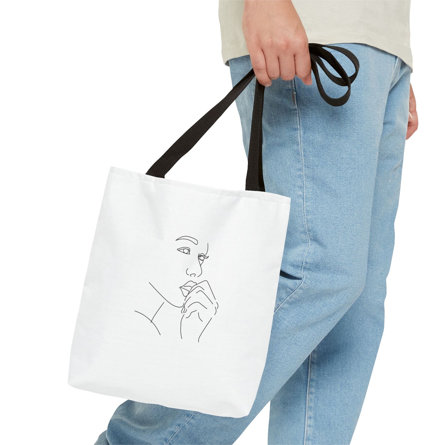 Elegant Line Art Tote Bag, Carryall
