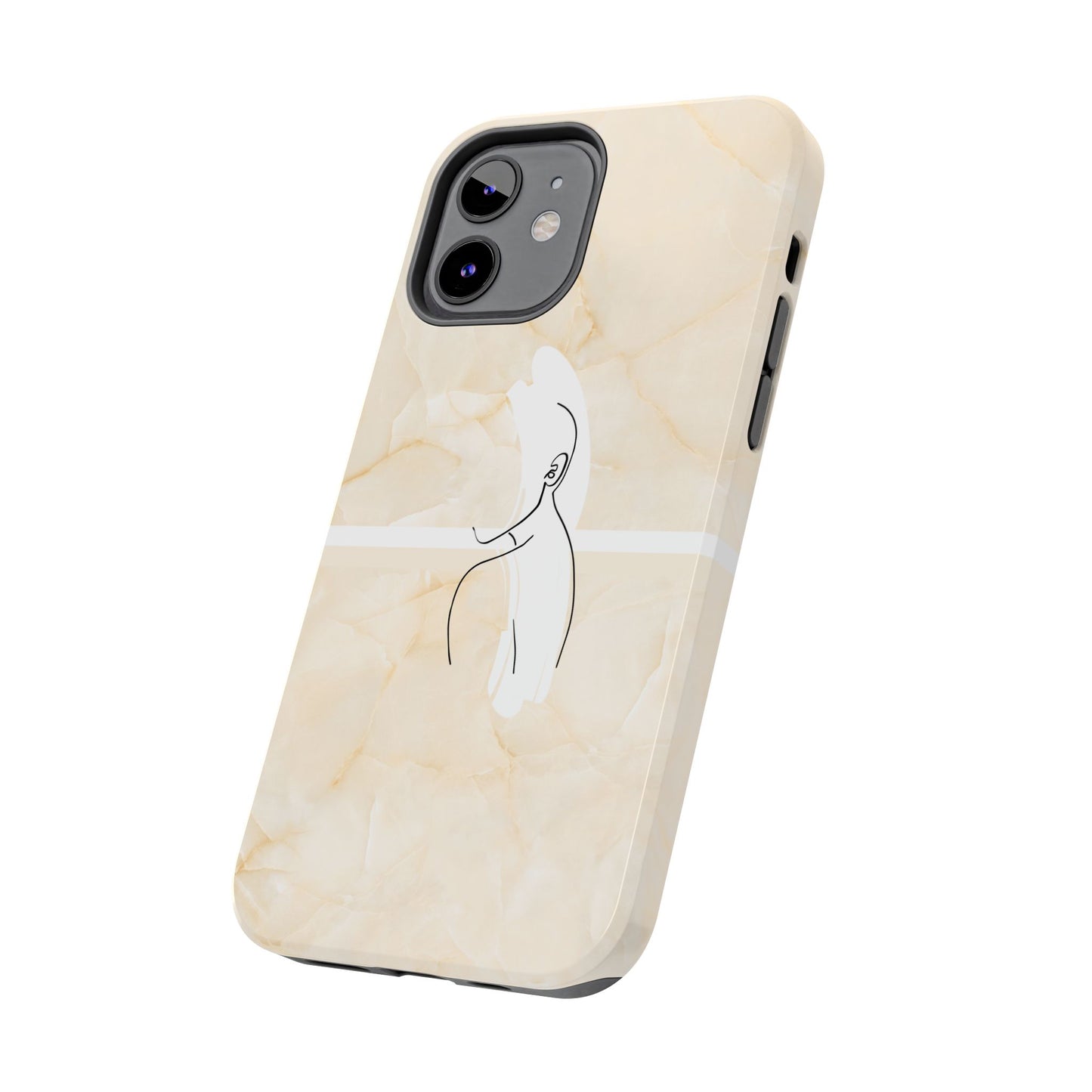 Tough Phone Case — Marble Minimalist Line Art
