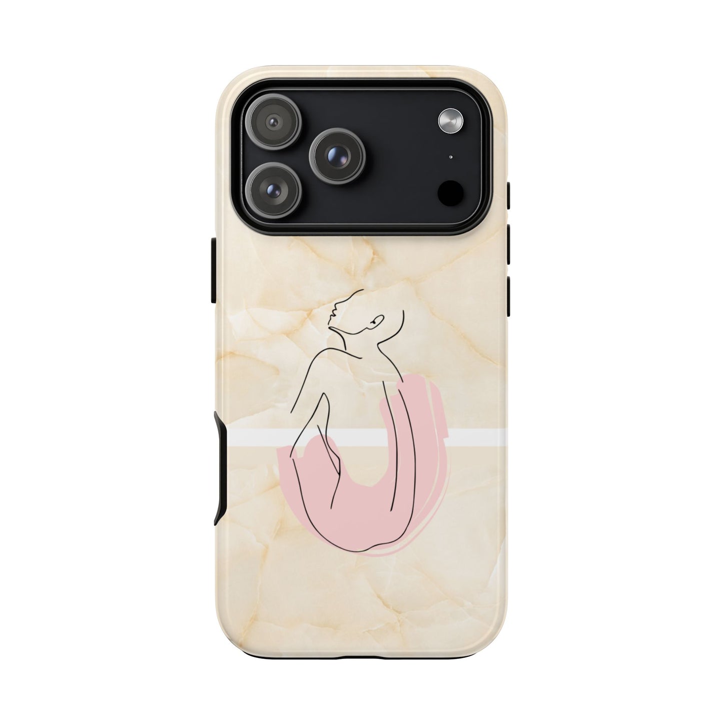 Tough Phone Case — Marble Minimalist Line Art