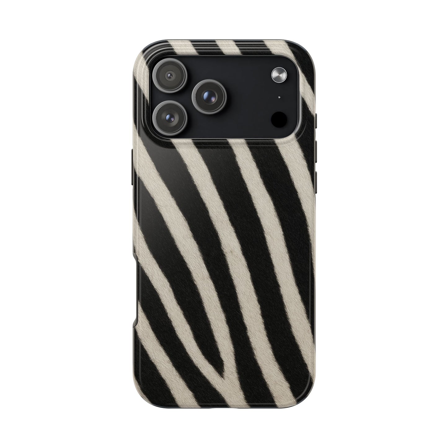 Tough Phone Case —Zebra Stripe, Black & White Animal Print