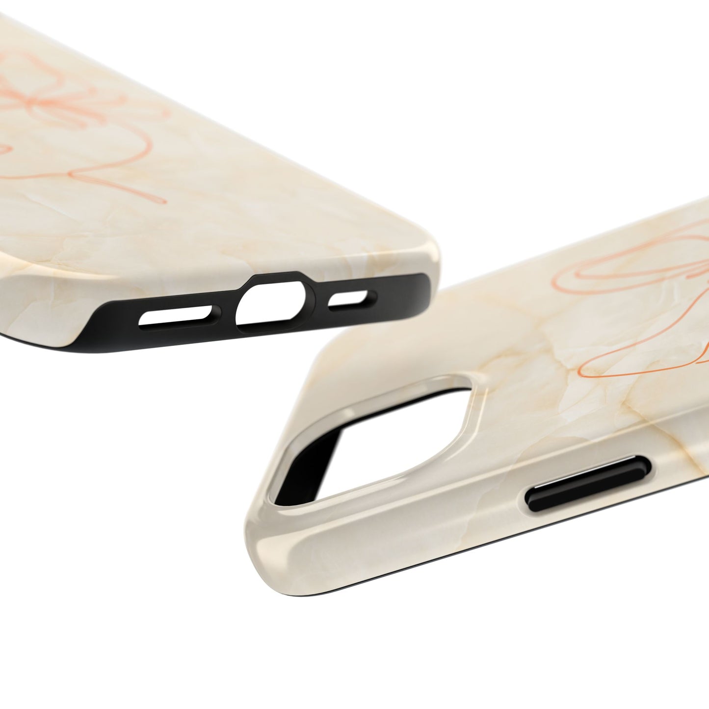 Tough Phone Case —  Marble Line Art, Minimal Elegant