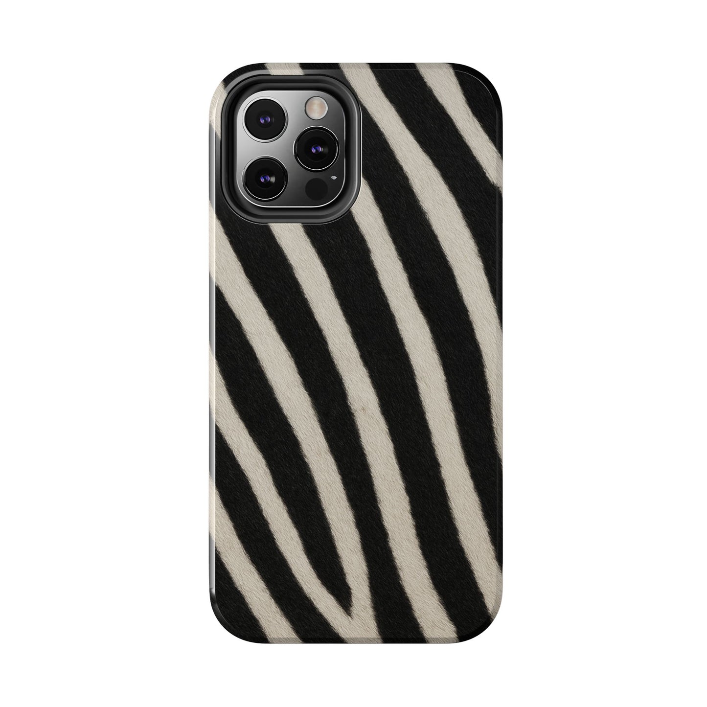Tough Phone Case —Zebra Stripe, Black & White Animal Print