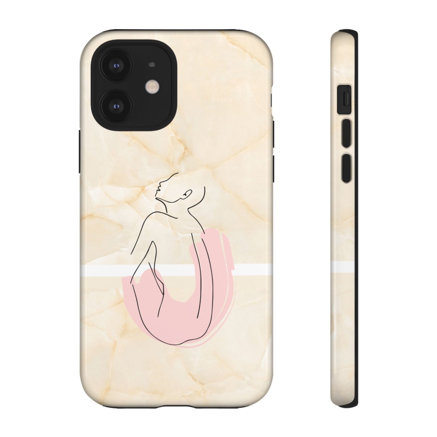 Tough Phone Case — Marble Minimalist Line Art