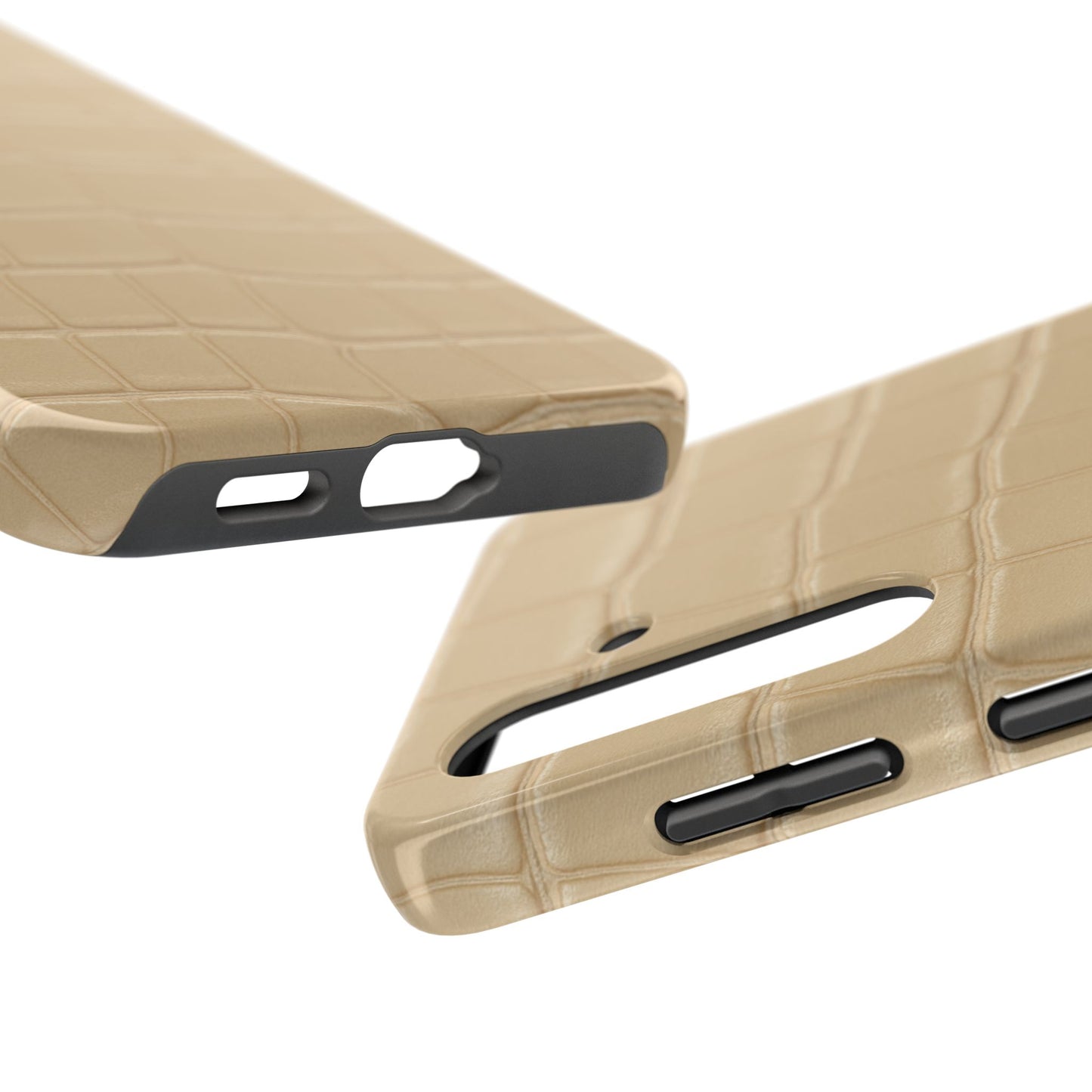 Tough Phone Case — Shockproof Alligator-Texture, Beige Croc