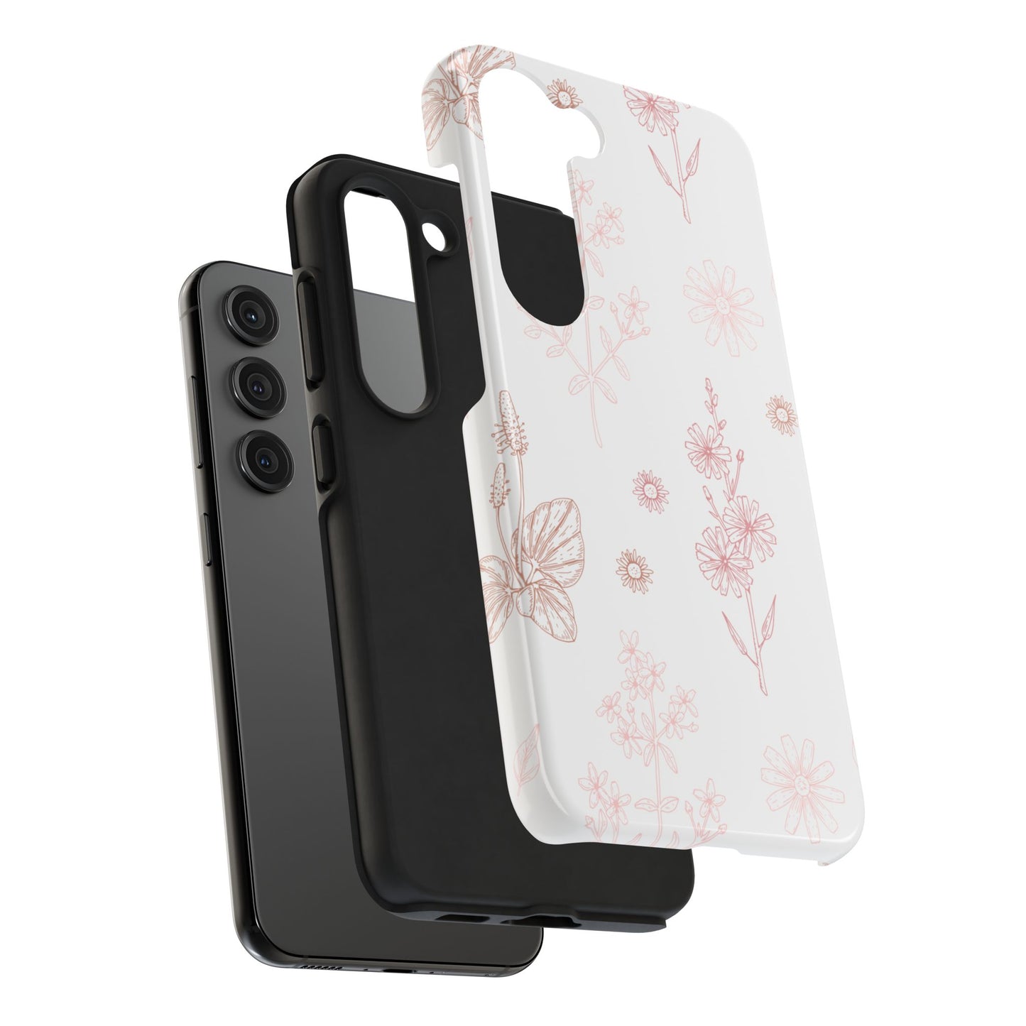 Tough Phone Case — Delicate Pink Wildflower Pattern