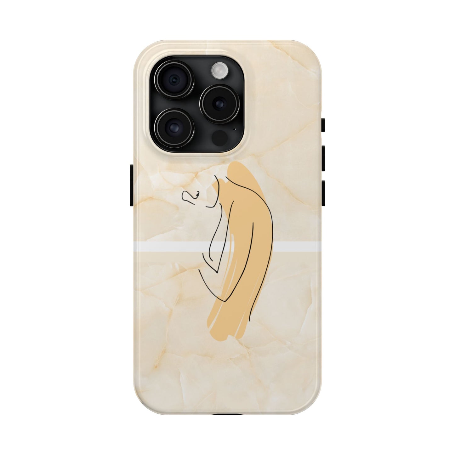 Tough Phone Case — Marble Minimalist Line Art