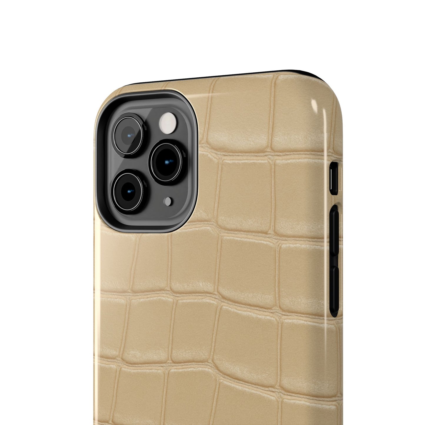 Tough Phone Case — Shockproof Alligator-Texture, Beige Croc