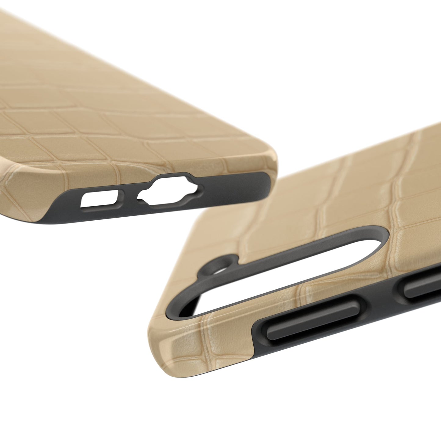 Tough Phone Case — Shockproof Alligator-Texture, Beige Croc