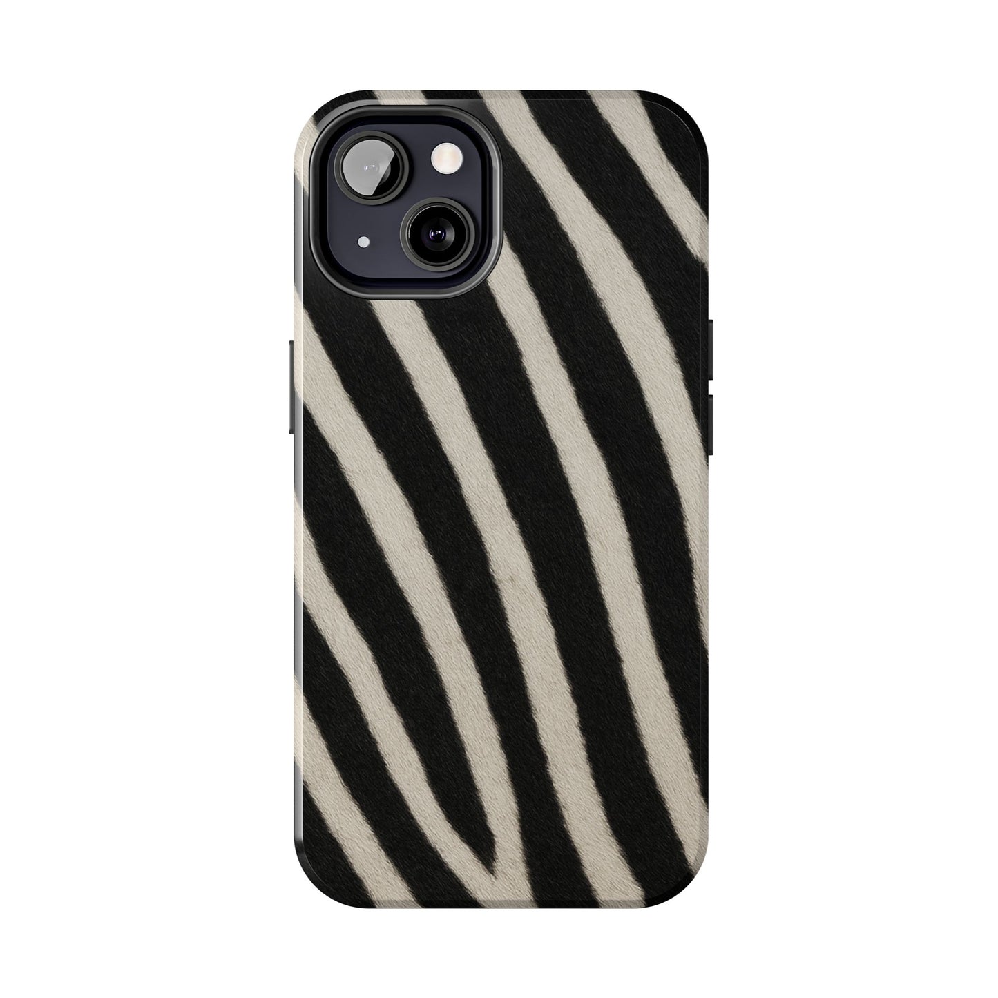 Tough Phone Case —Zebra Stripe, Black & White Animal Print
