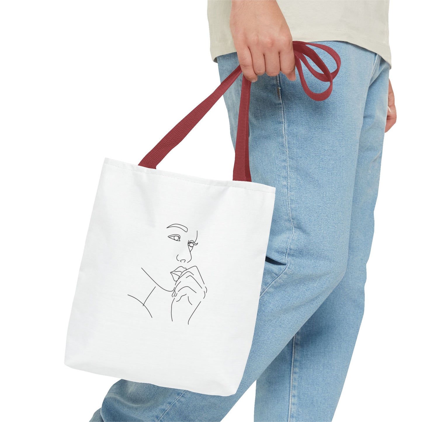 Elegant Line Art Tote Bag, Carryall