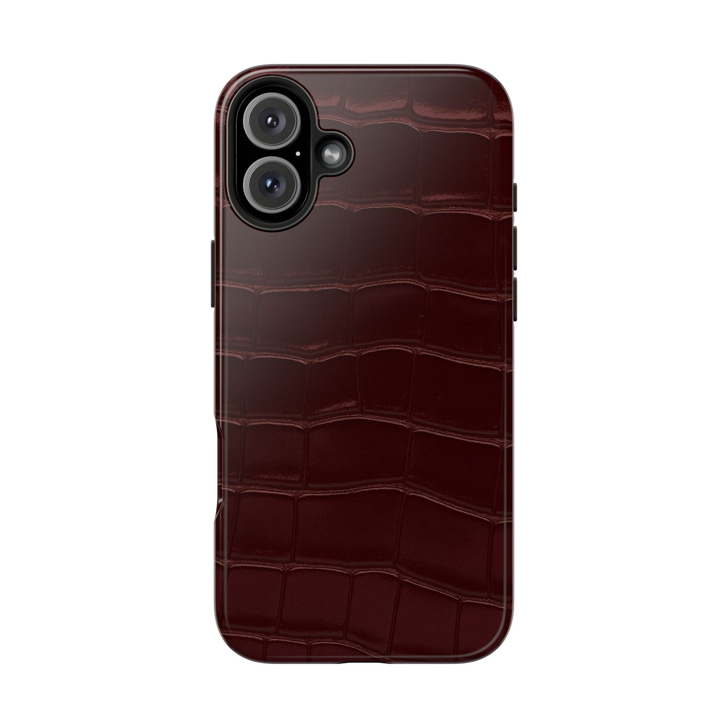 Tough Phone Case — Burgundy, Croc-Embossed