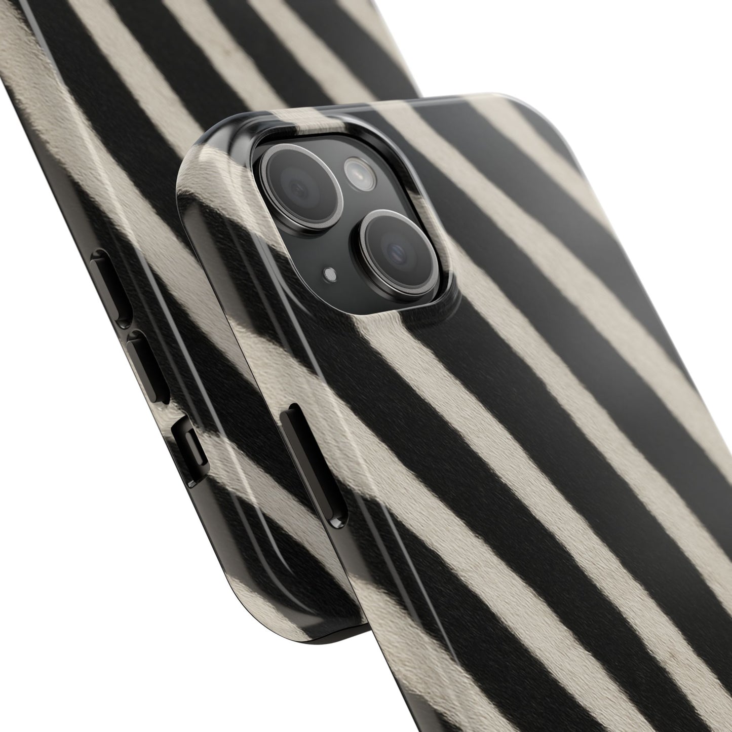 Tough Phone Case —Zebra Stripe, Black & White Animal Print