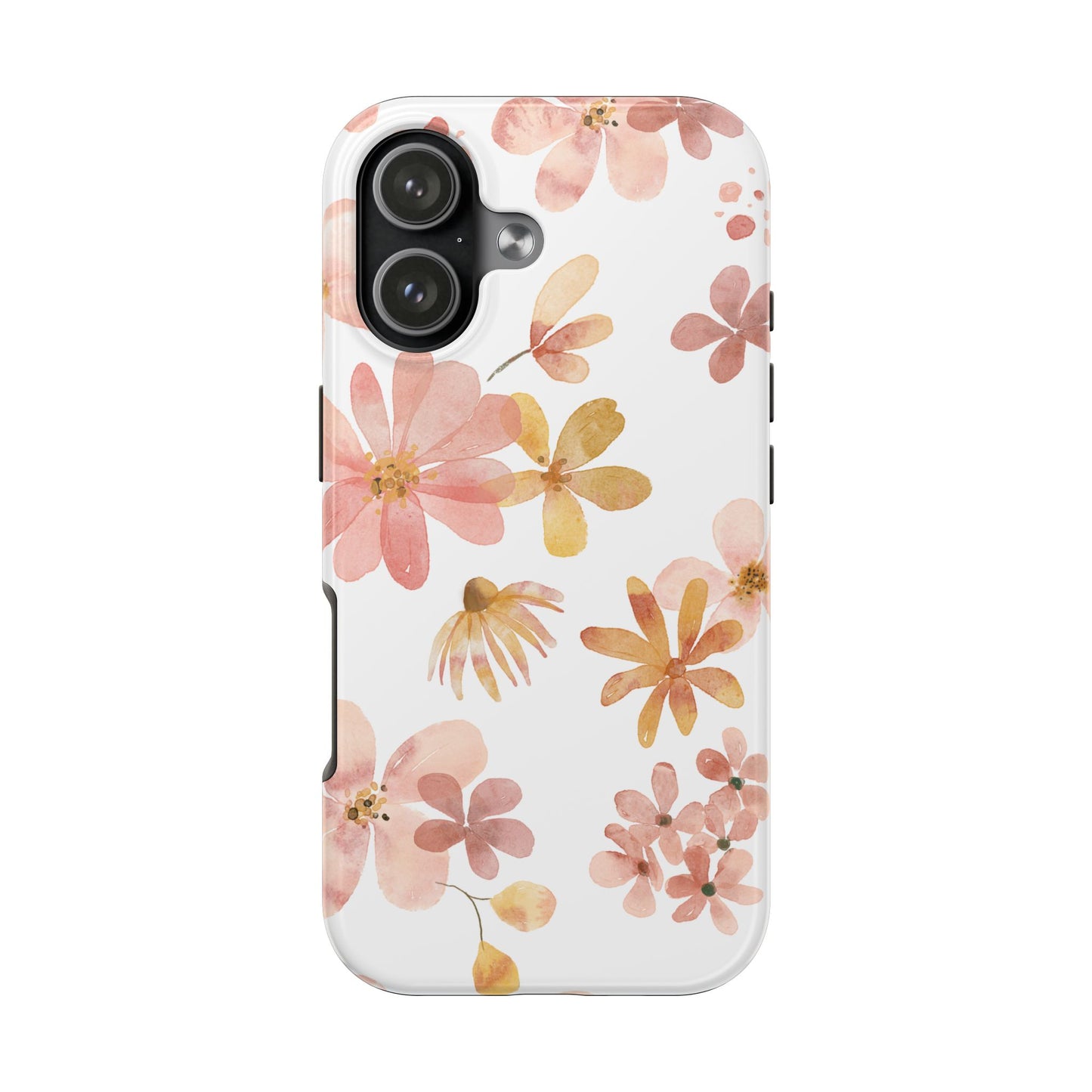 Tough Phone Case — Pink & Gold Blossom Protective Cover