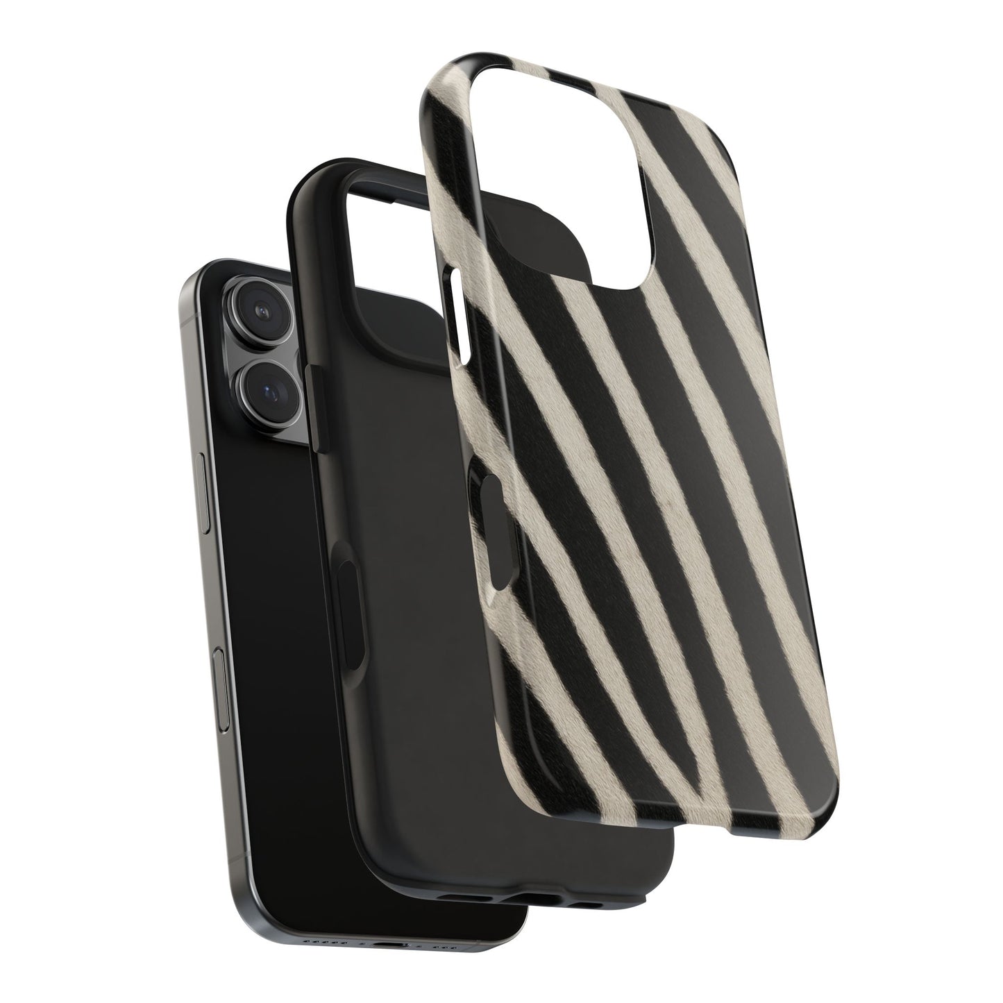 Tough Phone Case —Zebra Stripe, Black & White Animal Print