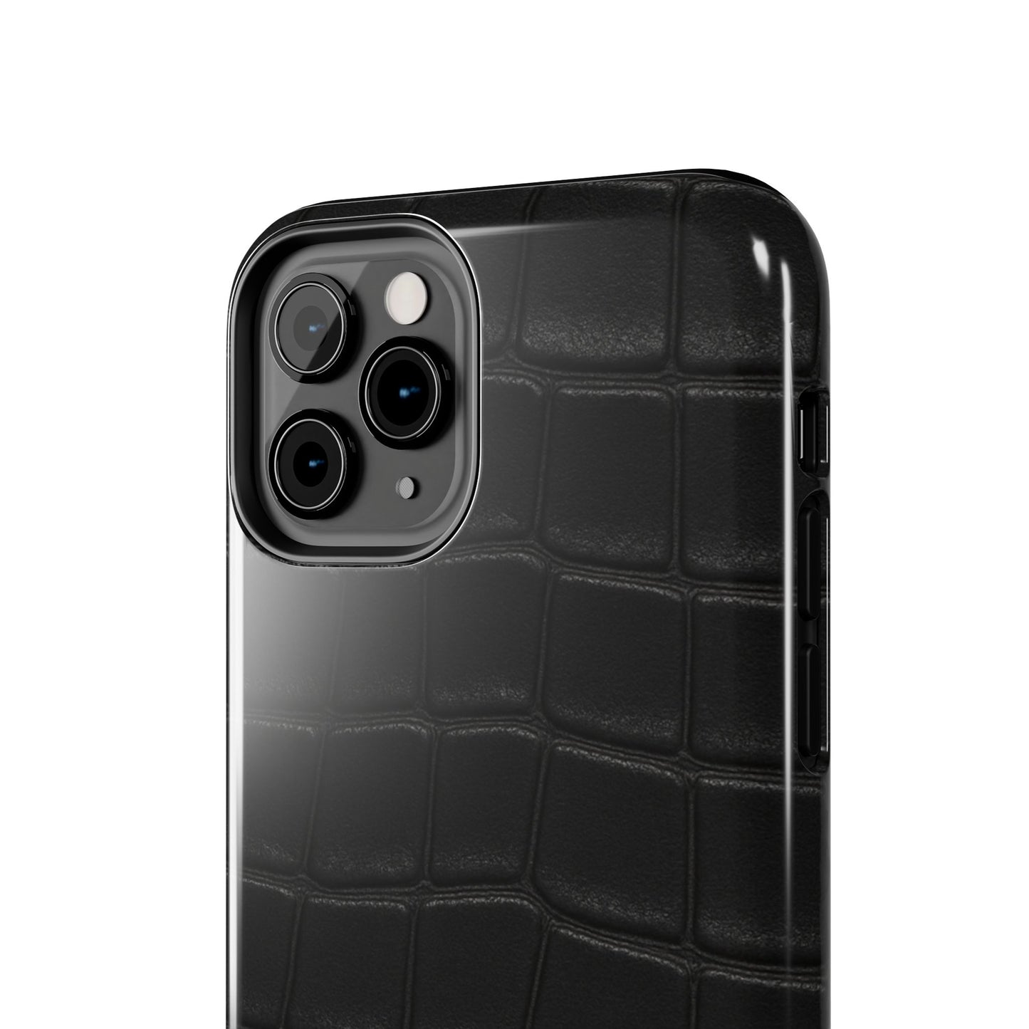 Tough Phone Case – Black Croc Texture