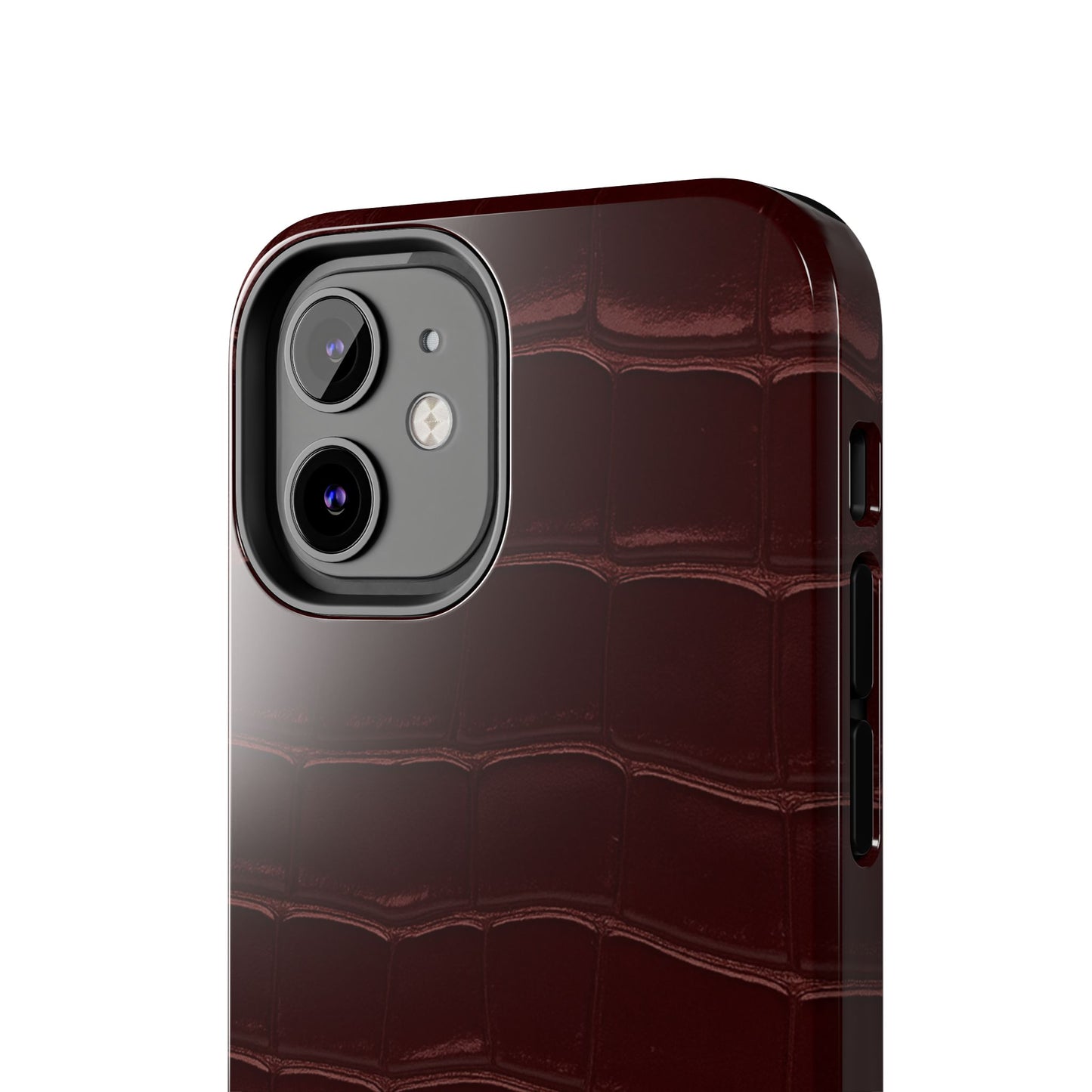 Tough Phone Case — Burgundy, Croc-Embossed