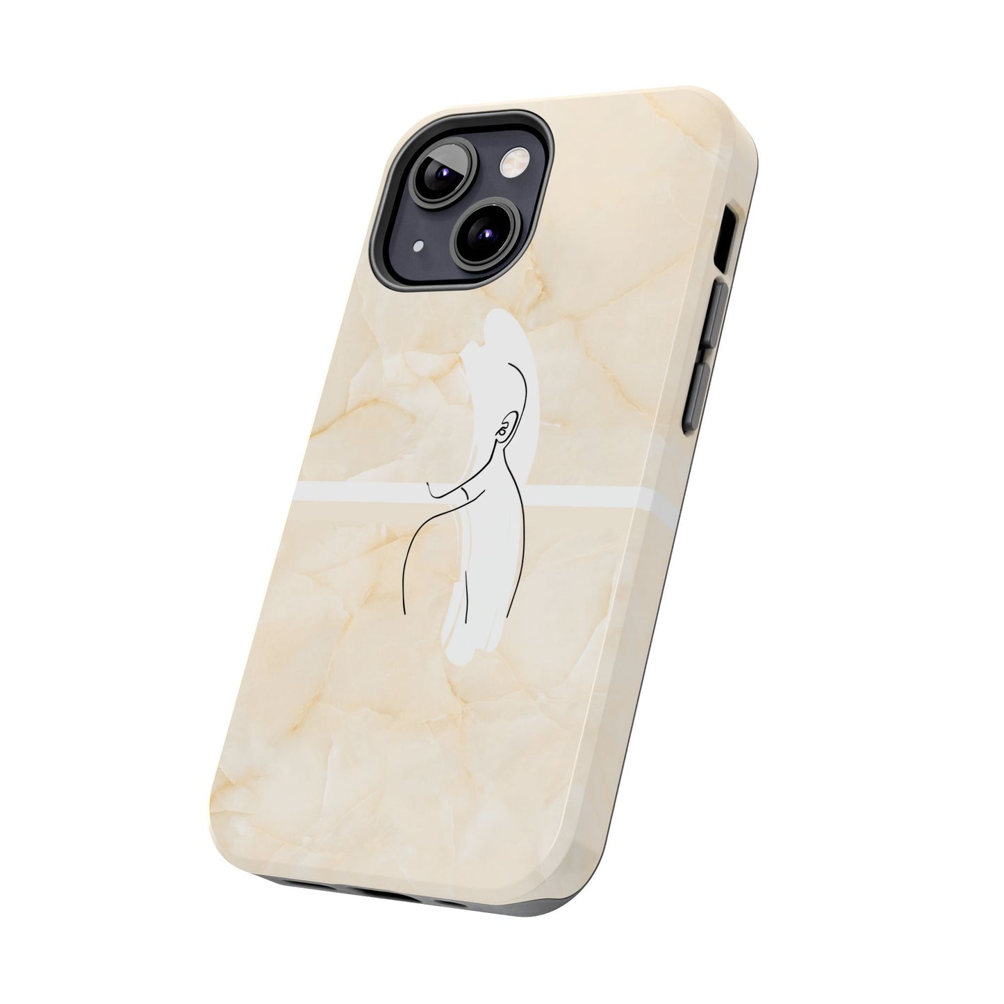 Tough Phone Case — Marble Minimalist Line Art