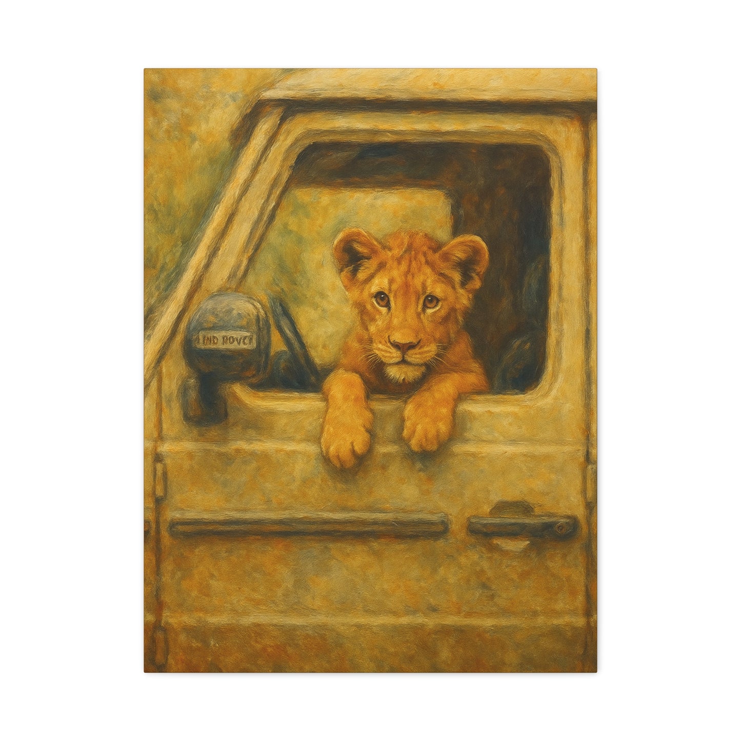 Canvas Wall Art - Lion Animal Jeep Design