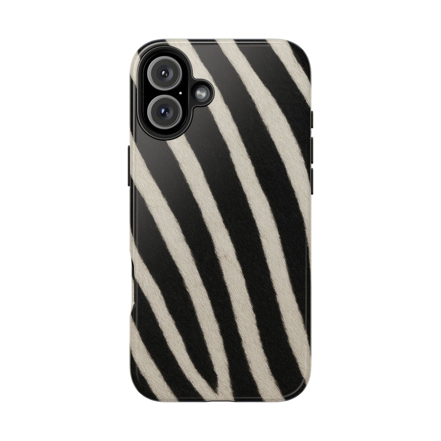Tough Phone Case —Zebra Stripe, Black & White Animal Print