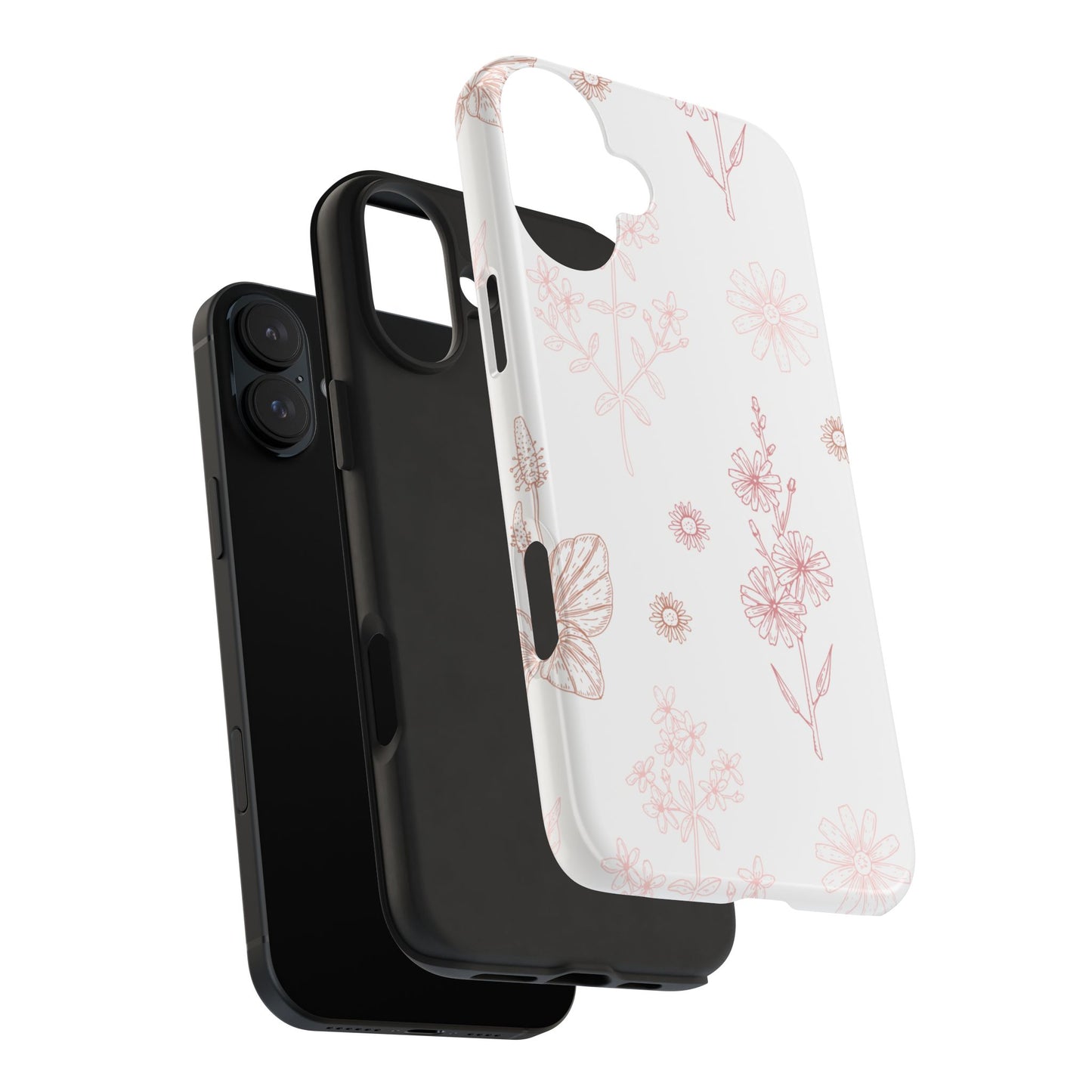 Tough Phone Case — Delicate Pink Wildflower Pattern