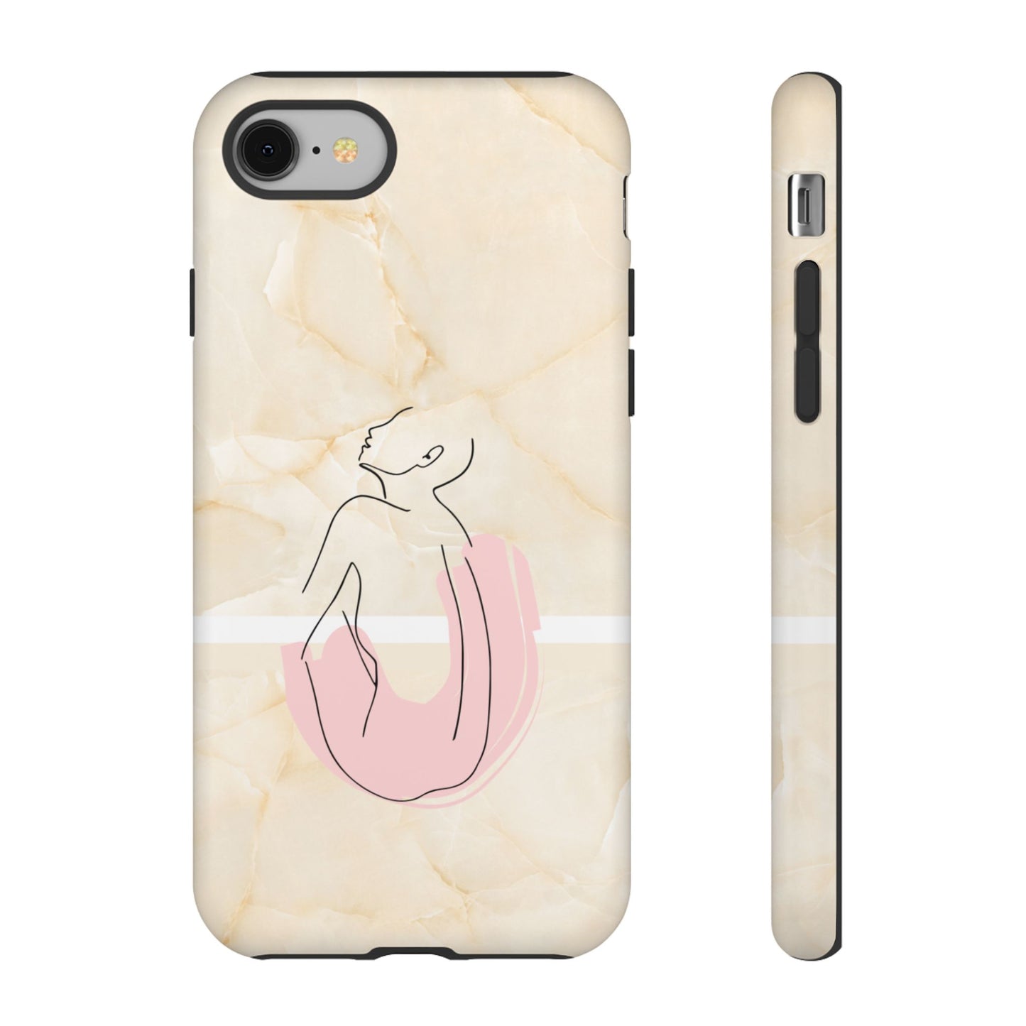 Tough Phone Case — Marble Minimalist Line Art