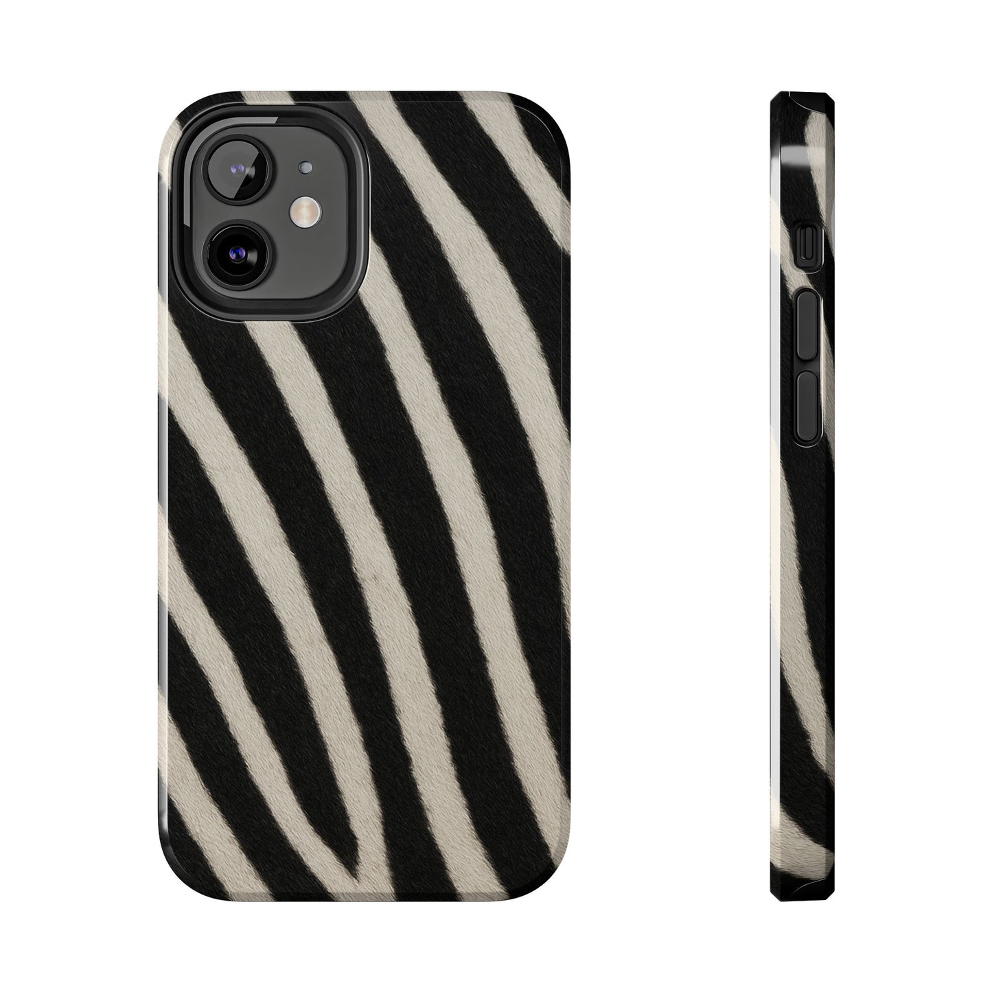 Tough Phone Case —Zebra Stripe, Black & White Animal Print
